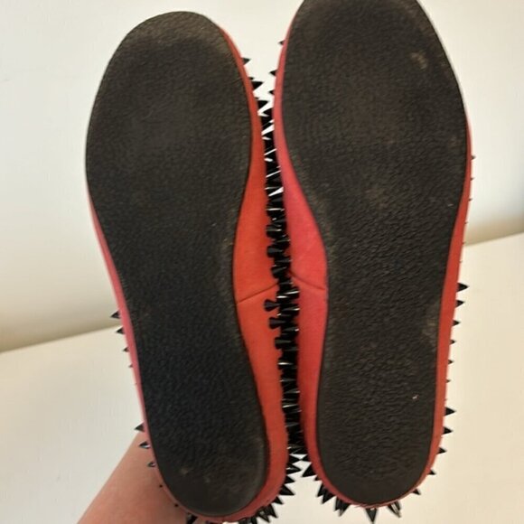 UNIF hellraiser leather spiked loafers/flats red/black size US6 - Picture 7 of 12